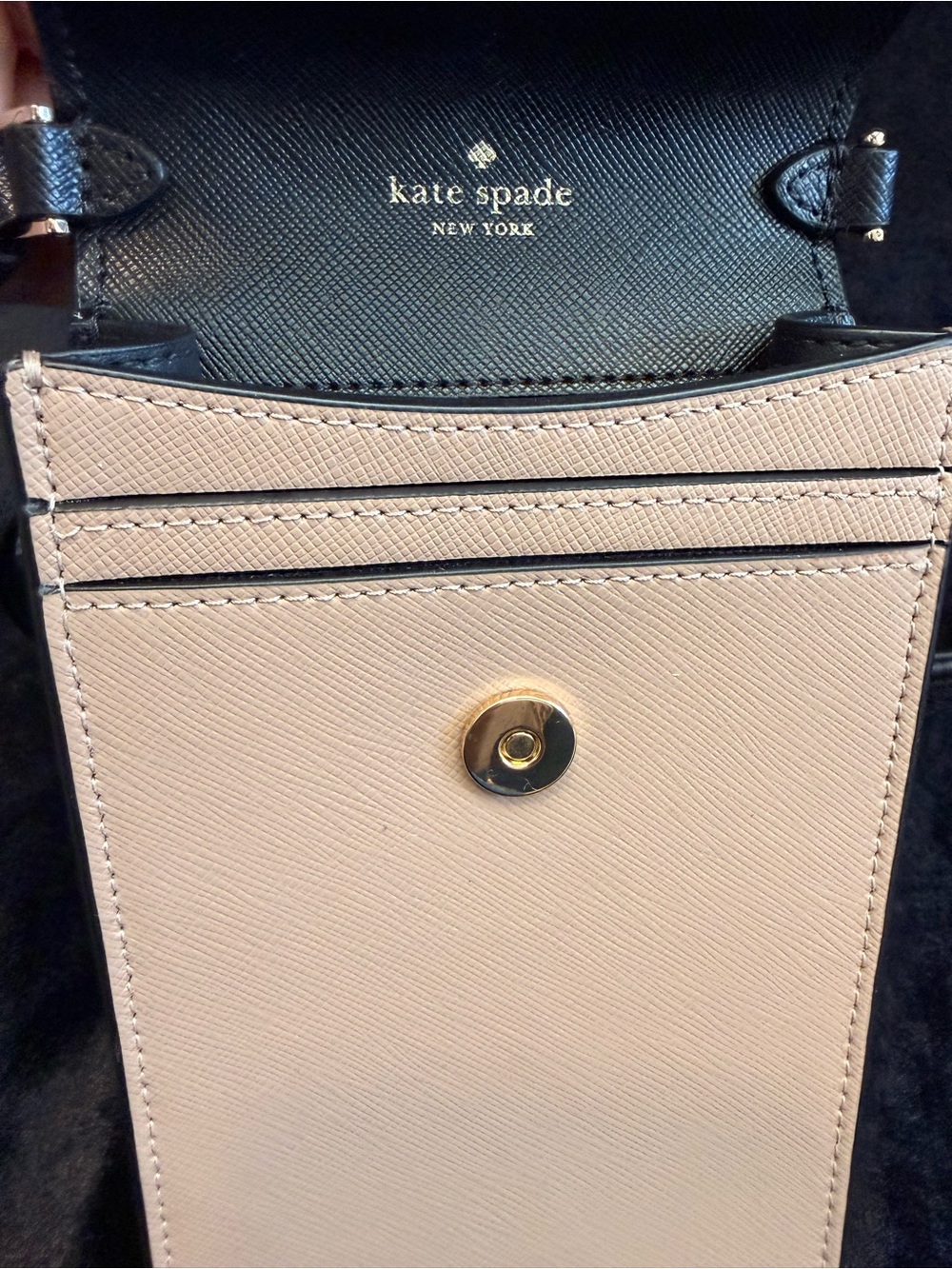 kate spade Black and beige Crossbody Phone Pouch - Picture 3 of 7